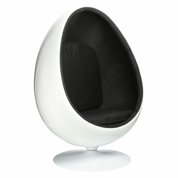 Fotel Ovalia Chair biało czarny - D2 DESIGN