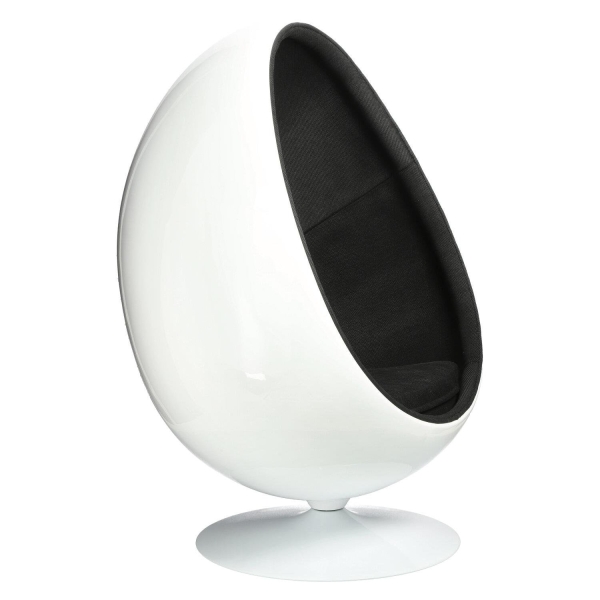 Fotel Ovalia Chair biało czarny - D2 DESIGN