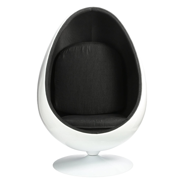 Fotel Ovalia Chair biało czarny - D2 DESIGN