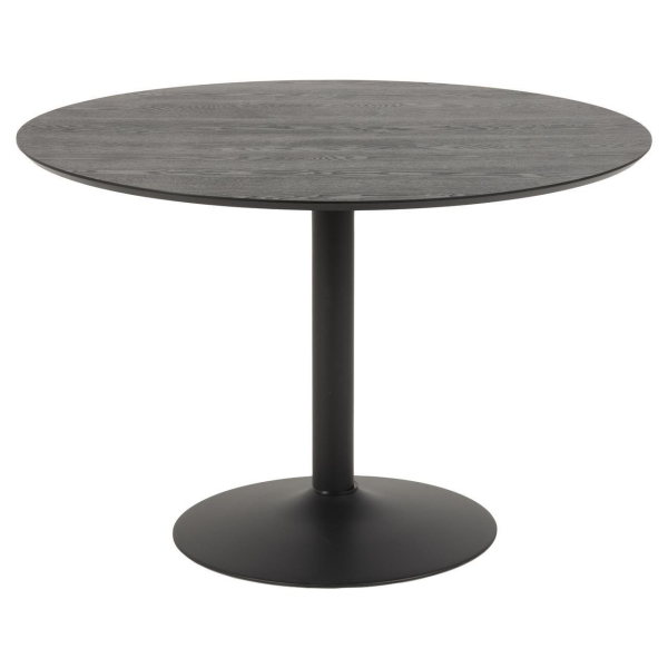 Stół okrągły Ibiza Actona MDF metal czarny 110 cm nierozkładany