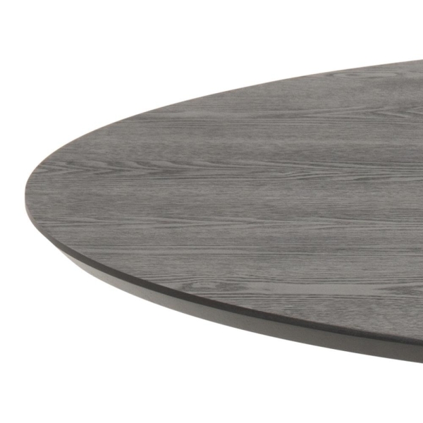 Stół okrągły Ibiza Actona MDF metal czarny 110 cm nierozkładany
