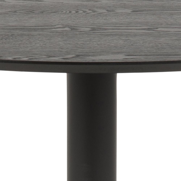 Stół okrągły Ibiza Actona MDF metal czarny 110 cm nierozkładany