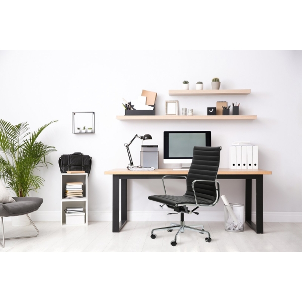 Fotel biurowy CH1191T czarna skóra/chrom - D2 DESIGN