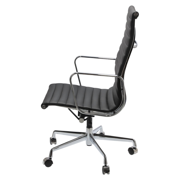 Fotel biurowy CH1191T czarna skóra/chrom - D2 DESIGN