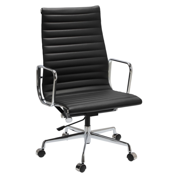 Fotel biurowy CH1191T czarna skóra/chrom - D2 DESIGN