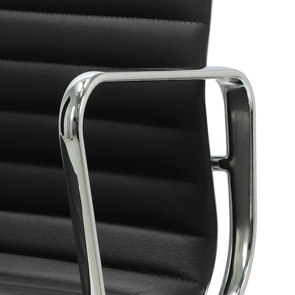 Fotel biurowy CH1191T czarna skóra/chrom - D2 DESIGN