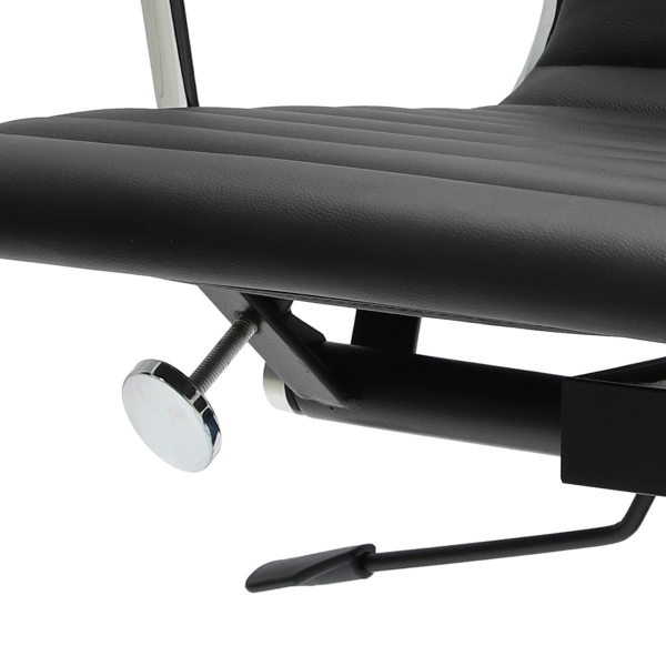 Fotel biurowy CH1191T czarna skóra/chrom - D2 DESIGN