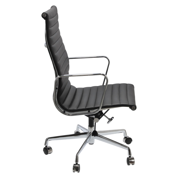 Fotel biurowy CH1191T czarna skóra/chrom - D2 DESIGN