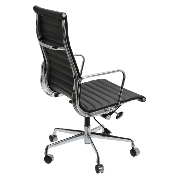 Fotel biurowy CH1191T czarna skóra/chrom - D2 DESIGN
