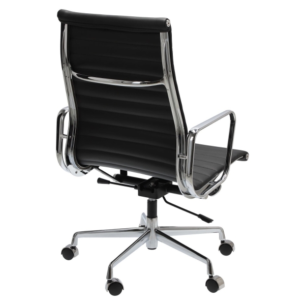 Fotel biurowy CH1191T czarna skóra/chrom - D2 DESIGN