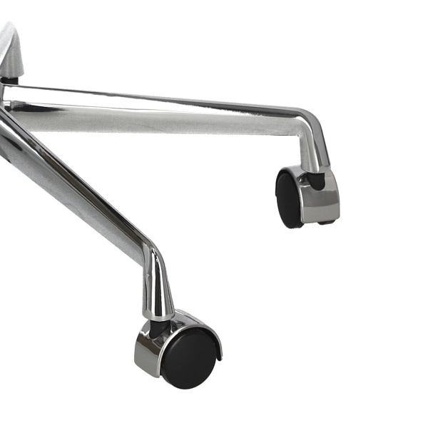 Fotel biurowy CH1191T biała skóra/chrom - D2 DESIGN
