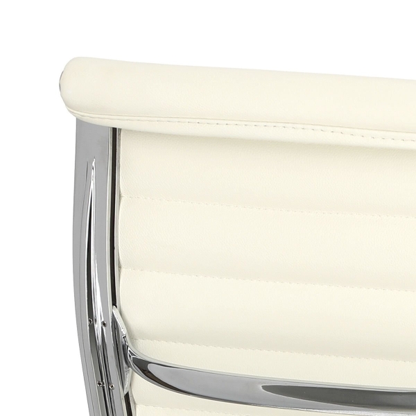 Fotel biurowy CH1191T biała skóra/chrom - D2 DESIGN