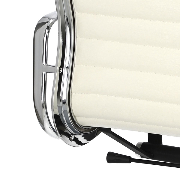 Fotel biurowy CH1191T biała skóra/chrom - D2 DESIGN