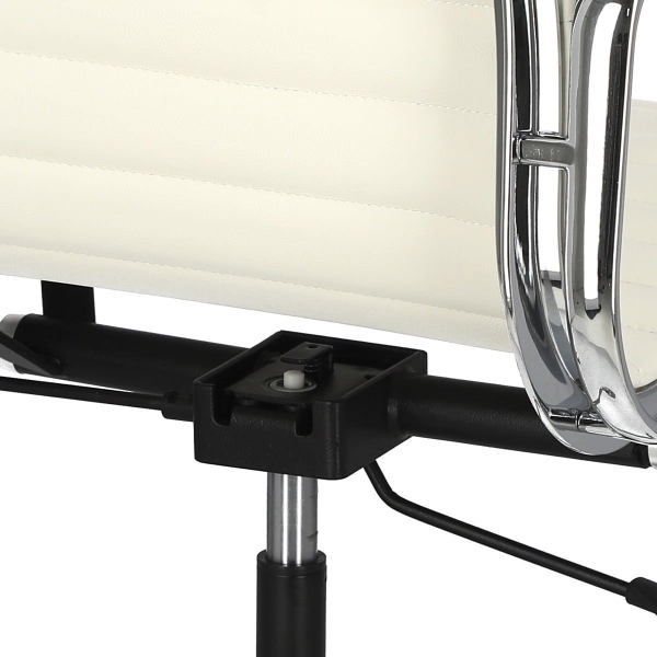 Fotel biurowy CH1191T biała skóra/chrom - D2 DESIGN