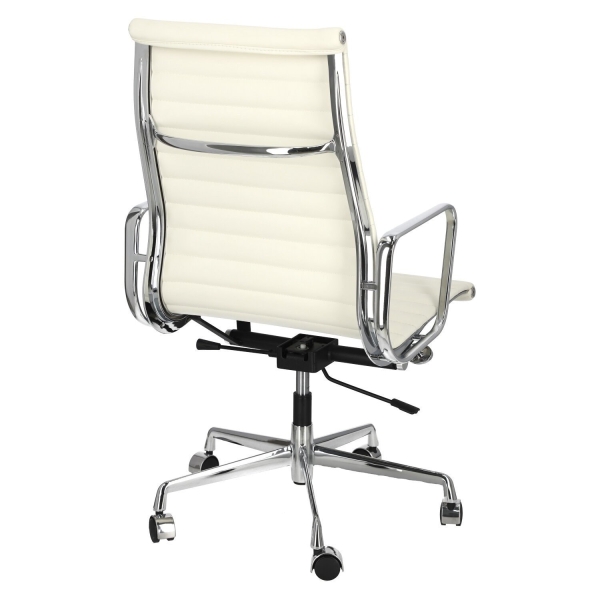 Fotel biurowy CH1191T biała skóra/chrom - D2 DESIGN