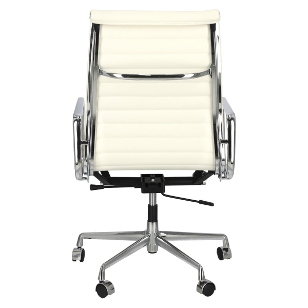Fotel biurowy CH1191T biała skóra/chrom - D2 DESIGN