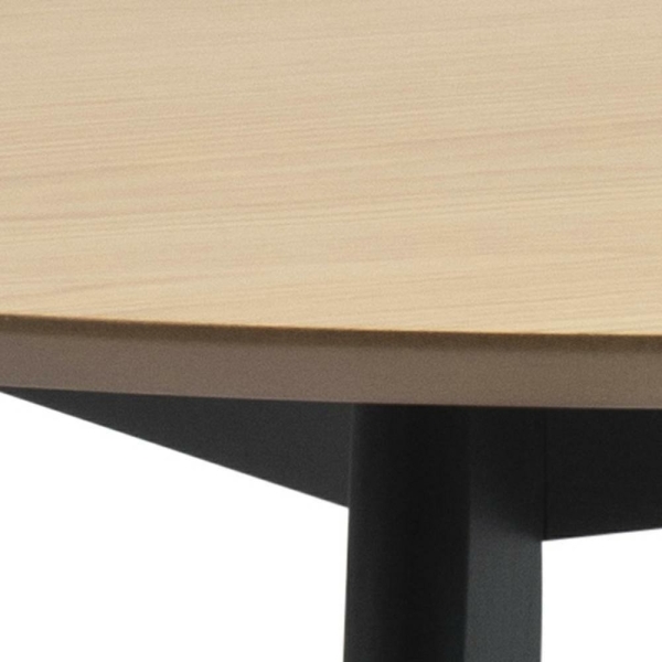 Stół okrągły Roxby Actona fornir i drewno naturalny/czarny 105 cm nierozkładany