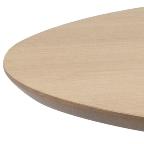 Stół okrągły Roxby Actona fornir i drewno naturalny/czarny 105 cm nierozkładany