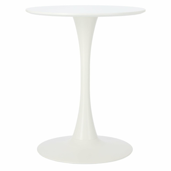Stół okrągły Simplet Skinny White MDF metal biały 60 cm na 1 nodze