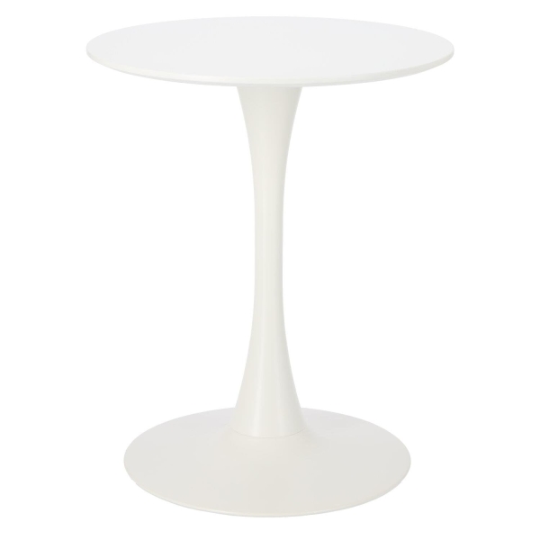 Stół okrągły Simplet Skinny White MDF metal biały 60 cm na 1 nodze
