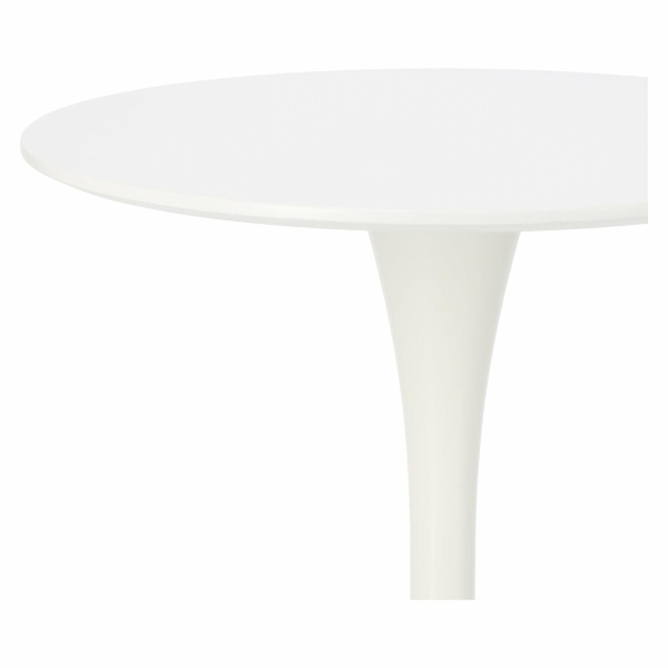 Stół okrągły Simplet Skinny White MDF metal biały 60 cm na 1 nodze