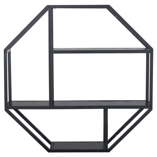 Półka Seaford Octagon czarna - ACTONA