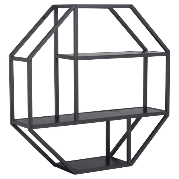 Półka Seaford Octagon czarna - ACTONA
