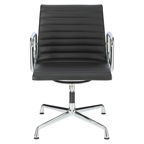 Fotel konf. CH1081T,czarna skóra ,chrom - D2 DESIGN