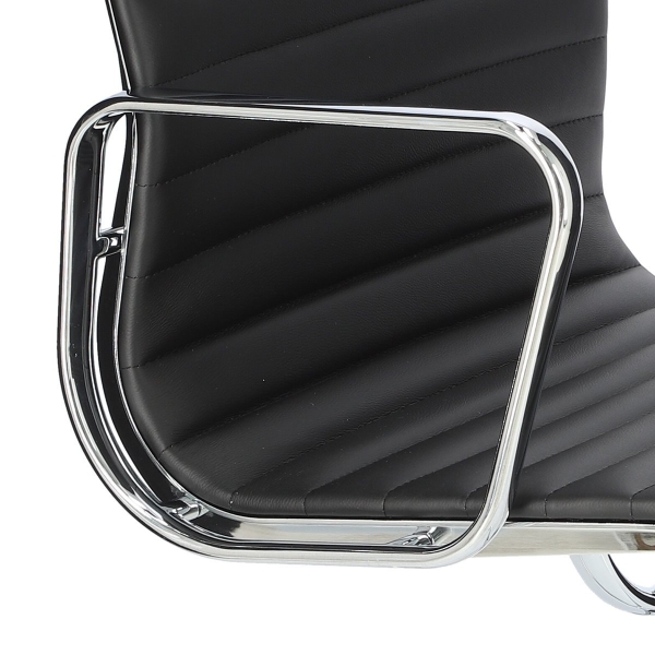 Fotel konf. CH1081T,czarna skóra ,chrom - D2 DESIGN