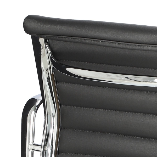 Fotel konf. CH1081T,czarna skóra ,chrom - D2 DESIGN