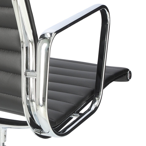 Fotel konf. CH1081T,czarna skóra ,chrom - D2 DESIGN