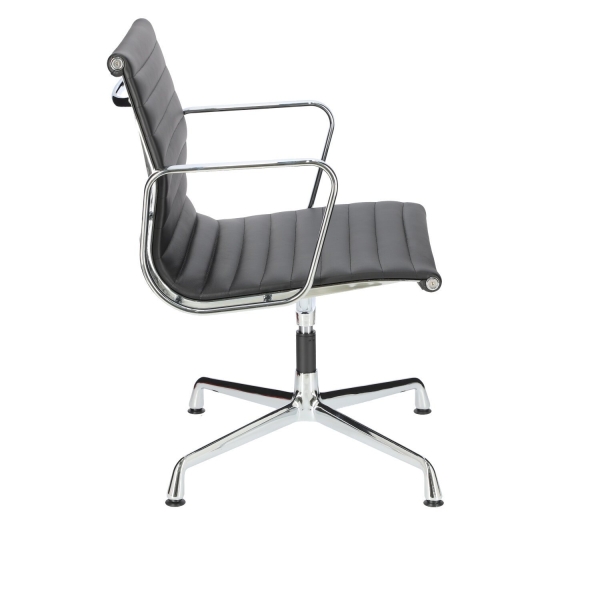 Fotel konf. CH1081T,czarna skóra ,chrom - D2 DESIGN