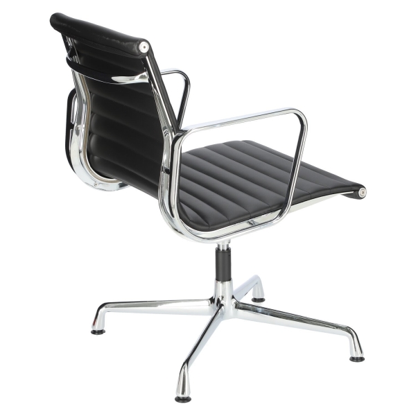Fotel konf. CH1081T,czarna skóra ,chrom - D2 DESIGN