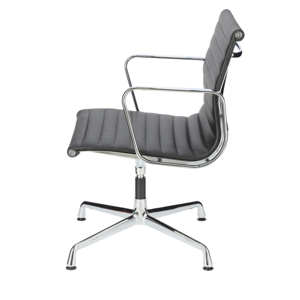 Fotel konf. CH1081T,czarna skóra ,chrom - D2 DESIGN
