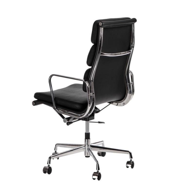 Fotel biurowy CH2191T czarna skóra chrom - D2 DESIGN