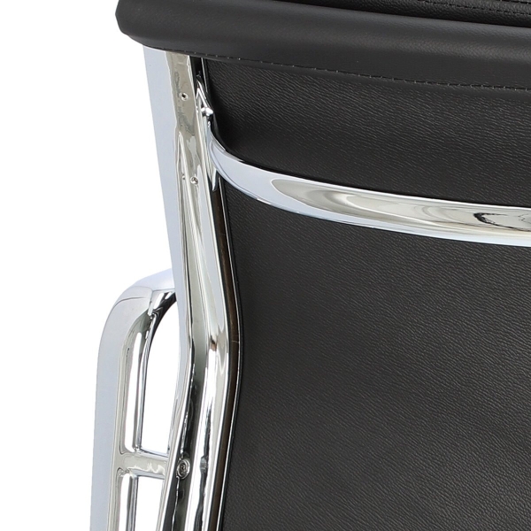 Fotel biurowy CH2171T czarna skóra chrom - D2 DESIGN