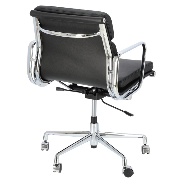 Fotel biurowy CH2171T czarna skóra chrom - D2 DESIGN