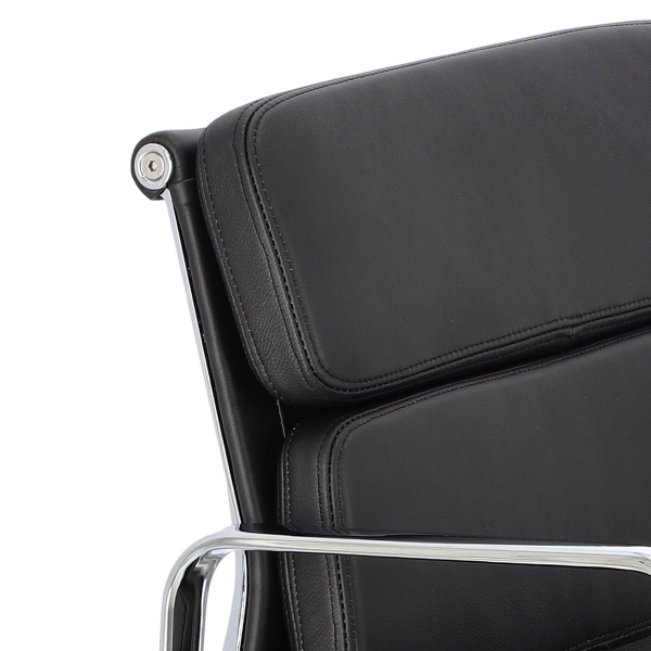 Fotel biurowy CH2171T czarna skóra chrom - D2 DESIGN