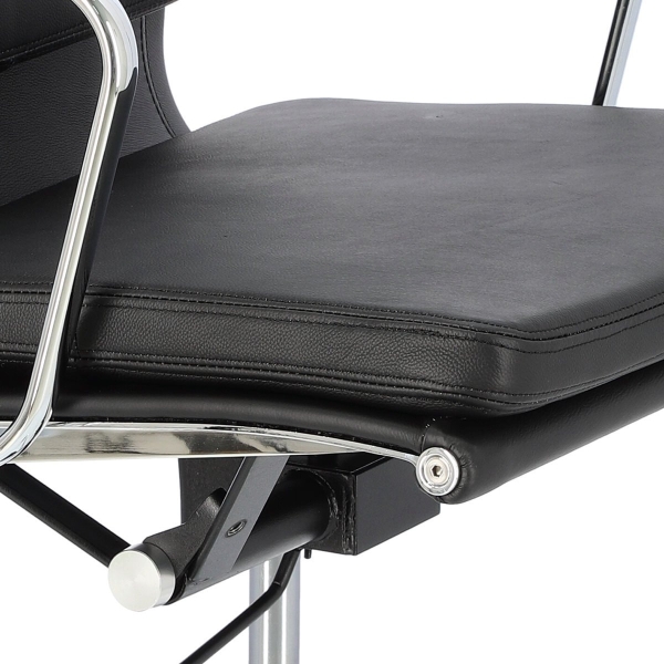 Fotel biurowy CH2171T czarna skóra chrom - D2 DESIGN