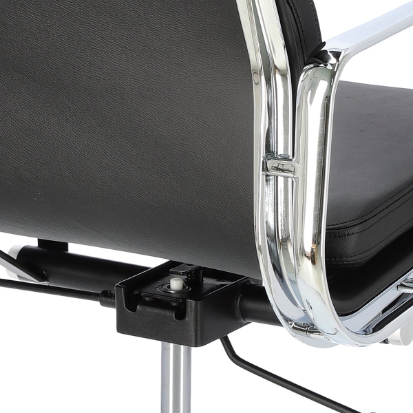Fotel biurowy CH2171T czarna skóra chrom - D2 DESIGN