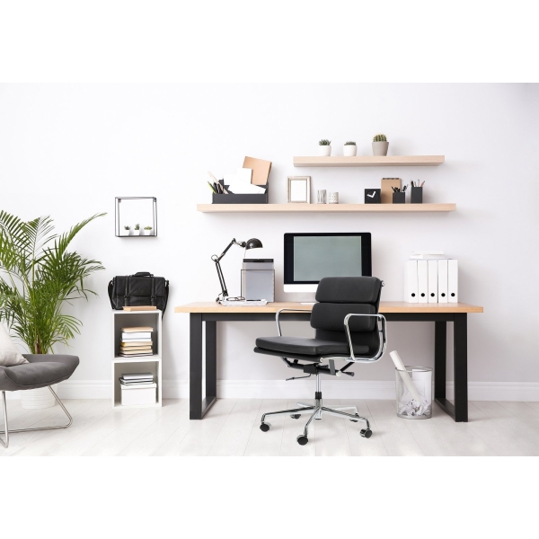 Fotel biurowy CH2171T czarna skóra chrom - D2 DESIGN