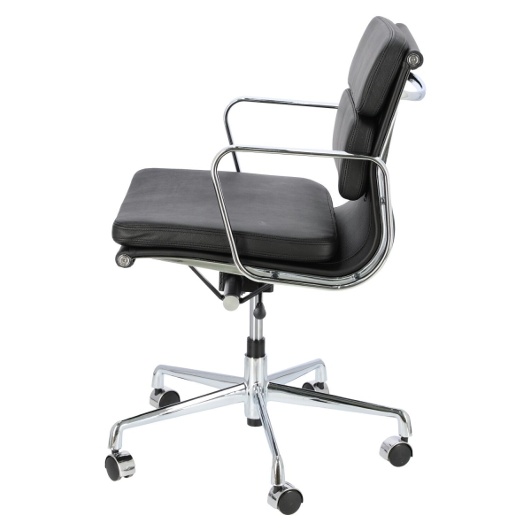 Fotel biurowy CH2171T czarna skóra chrom - D2 DESIGN