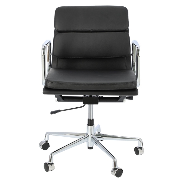 Fotel biurowy CH2171T czarna skóra chrom - D2 DESIGN