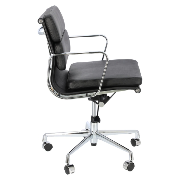 Fotel biurowy CH2171T czarna skóra chrom - D2 DESIGN