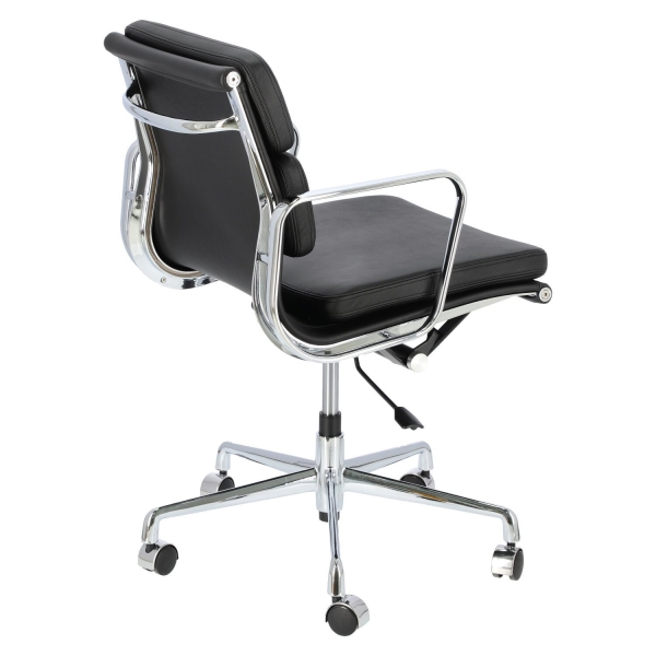 Fotel biurowy CH2171T czarna skóra chrom - D2 DESIGN