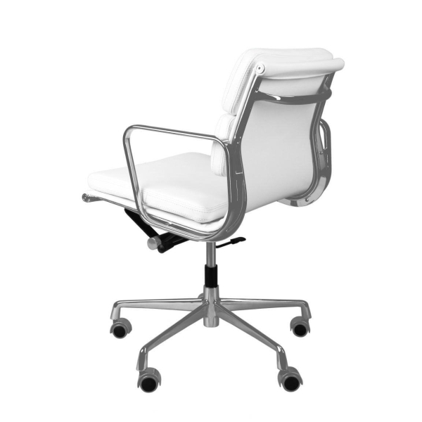 Fotel biurowy CH2171T biała skóra chrom - D2 DESIGN