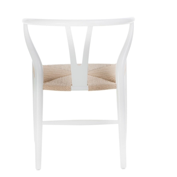 Krzesło Wicker Naturalne białe inspirowa ny Wishbone - D2 DESIGN