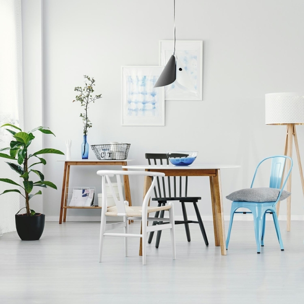 Krzesło Wicker Naturalne białe inspirowa ny Wishbone - D2 DESIGN