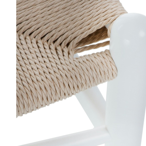 Krzesło Wicker Naturalne białe inspirowa ny Wishbone - D2 DESIGN