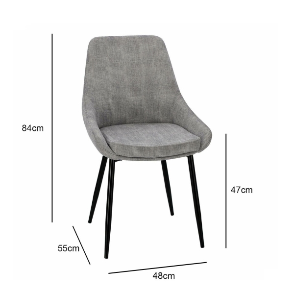 Krzesło Floyd sztruks szary - Intesi